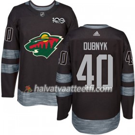 Miesten NHL Minnesota Wild Pelipaita Devan Dubnyk 40 1917-2017 100th Anniversary Adidas Musta Authentic